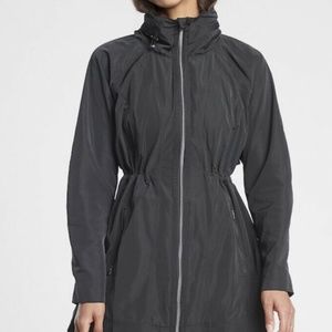 Athleta Drip Drop Hooded Lightweight Rain Jacket Trench Coat